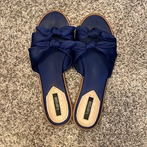 Sandals with navy bow detail